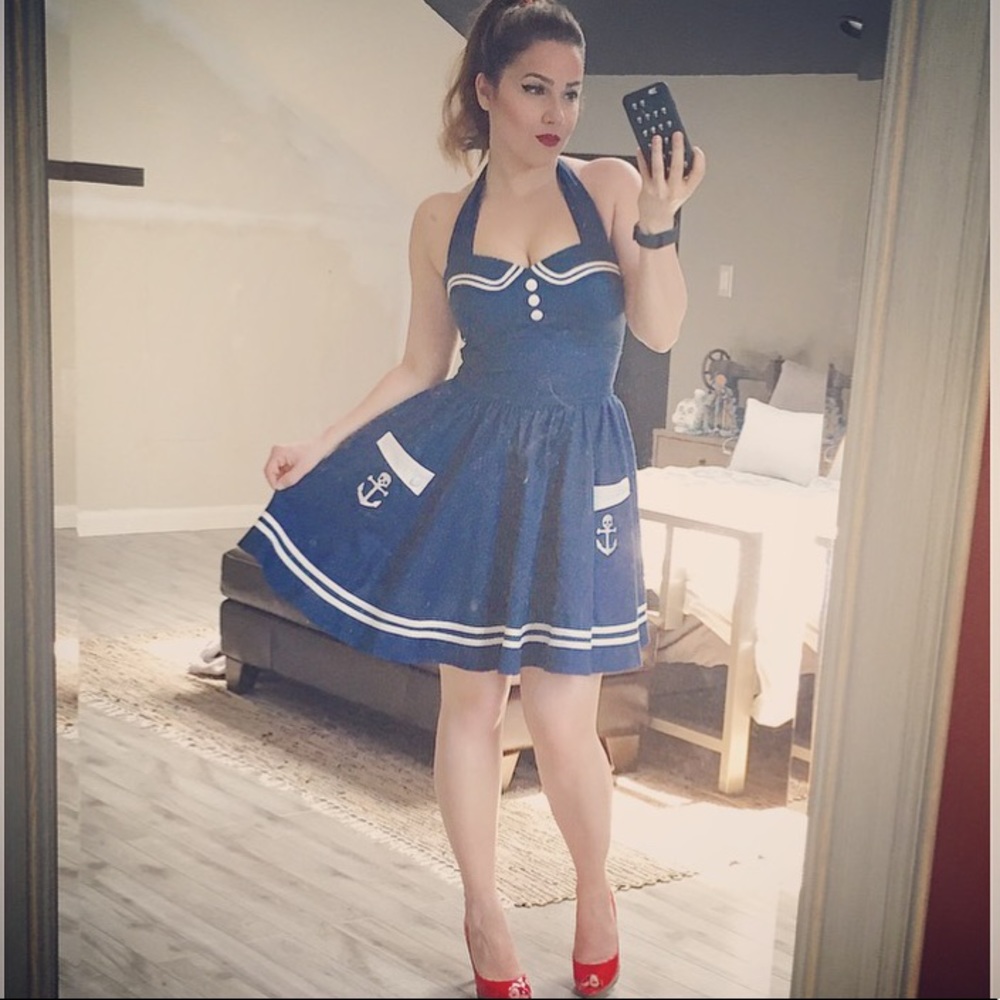 Pinup style sailor dress